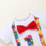 Baby Clothes 1st Birthday Outfits Short Long Sleeve Romper Pants Suspenders Strap Outfits Toddler Boy First Sets - Image 4